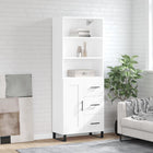Tall cabinet 69.5x34x180 cm distressed wood white