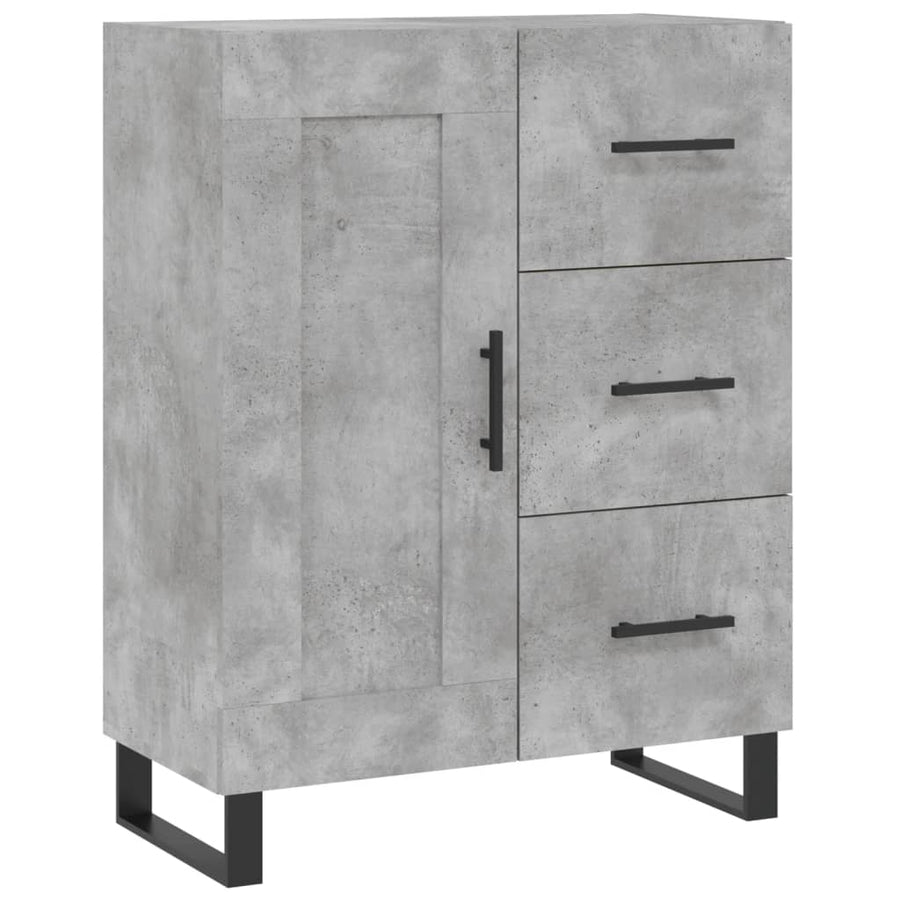 Hoge Kast 69,5X34X180 Cm Bewerkt Hout Betongrijs