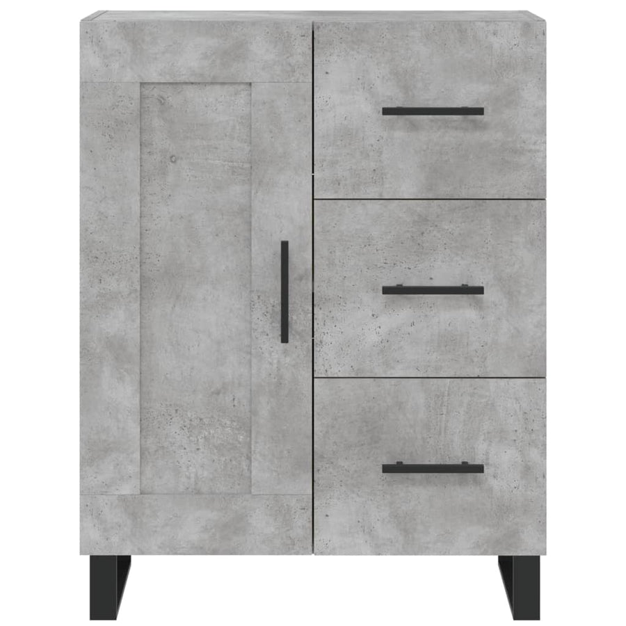 Hoge Kast 69,5X34X180 Cm Bewerkt Hout Betongrijs