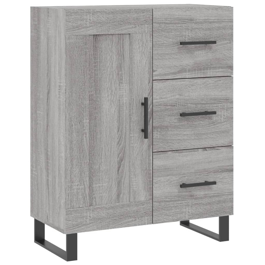 Hoge kast 69,5x34x180 cm bewerkt hout grijs sonoma eikenkleurig