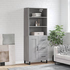 Hoge kast 69,5x34x180 cm grijs bewerkt hout