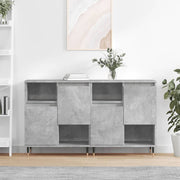 Dressoir bewerkt hout betongrijs 2 stuks
