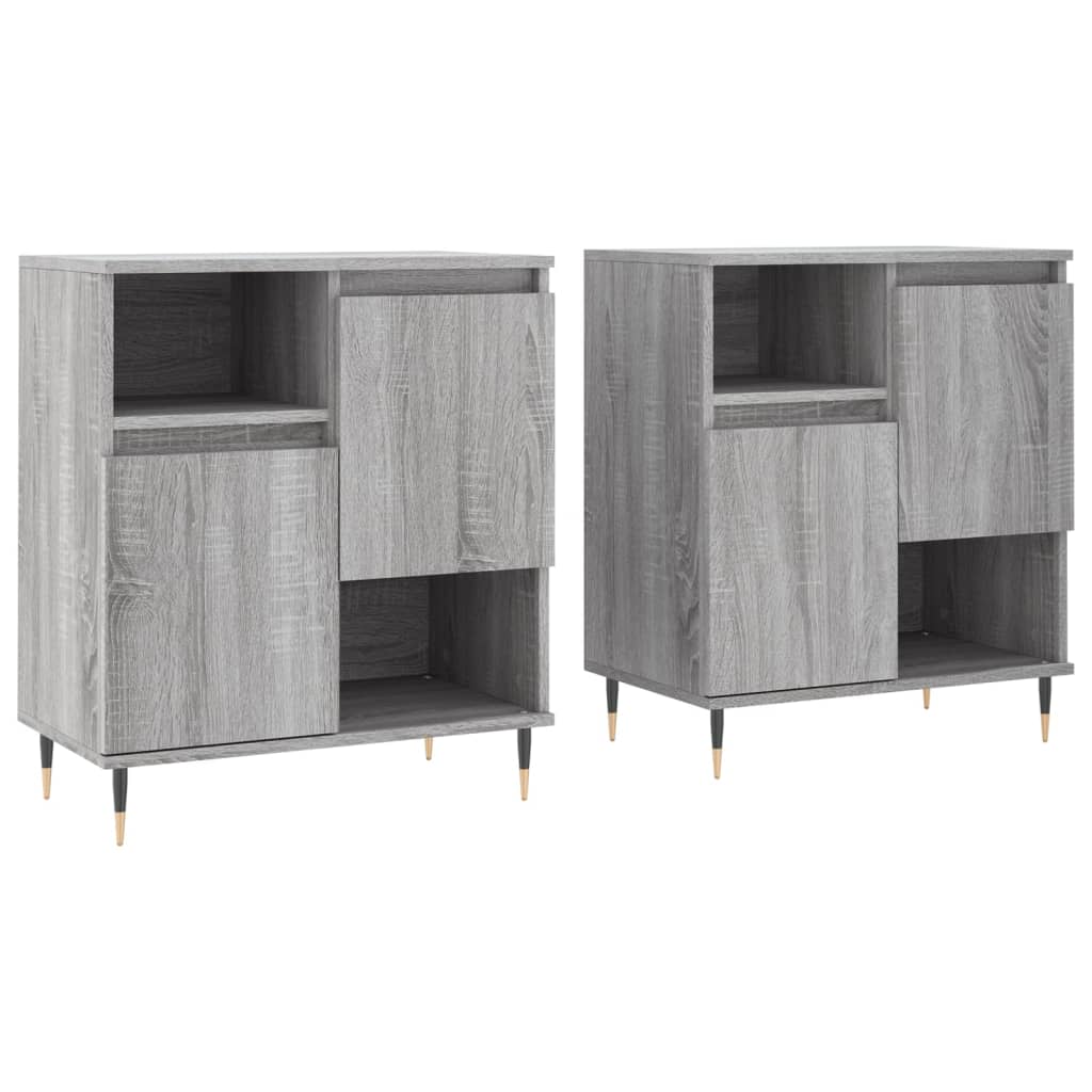 Dressoirs 2 St Bewerkt Hout Grijs Sonoma Eikenkleurig