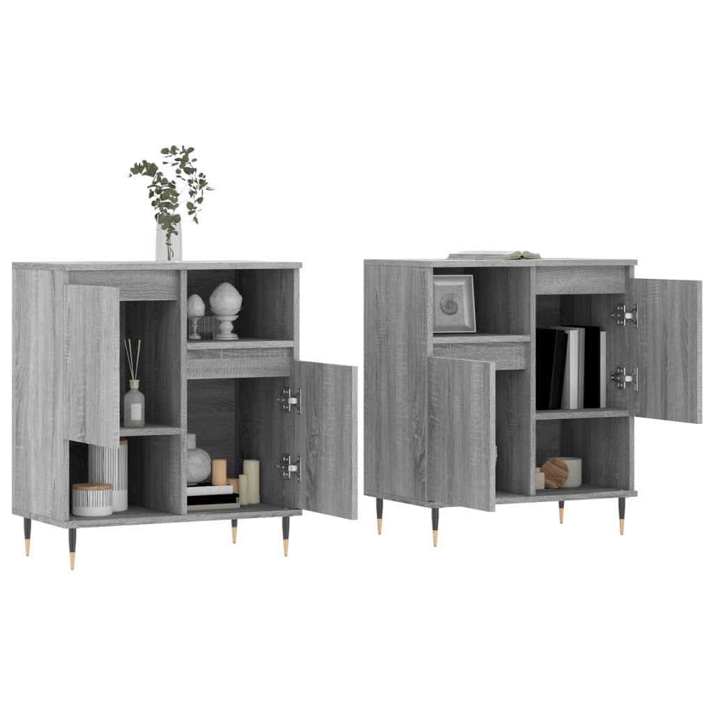 Dressoirs 2 St Bewerkt Hout Grijs Sonoma Eikenkleurig