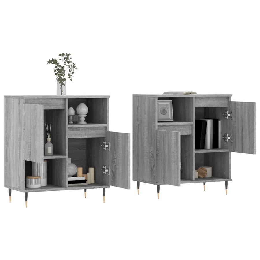 Dressoirs 2 St Bewerkt Hout Grijs Sonoma Eikenkleurig