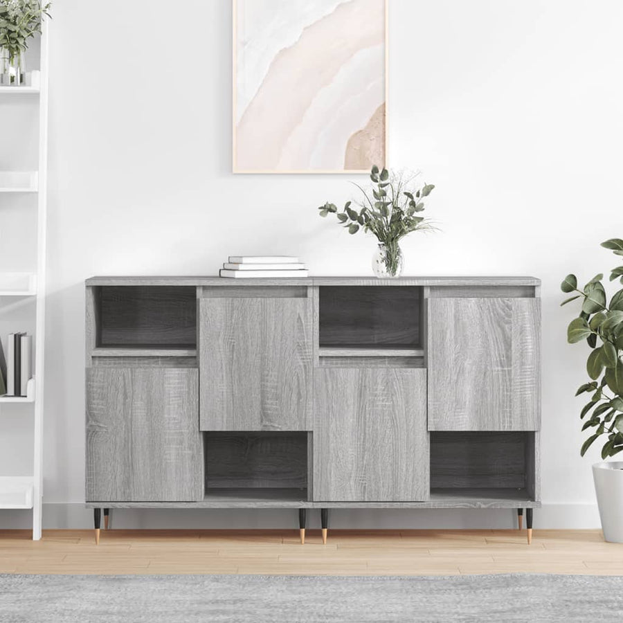 Dressoirs 2 St Bewerkt Hout Grijs Sonoma Eikenkleurig