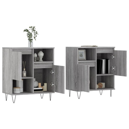 Dressoirs 2 St Bewerkt Hout Grijs Sonoma Eikenkleurig
