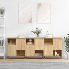 Dressoirs 3 st bewerkt hout sonoma eiken