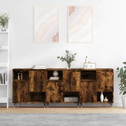 Sideboards, 3 pc, engineered wood, smoked oak-colored