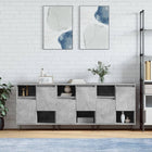 Dressoir 180x35x70 cm bewerkt hout betongrijs