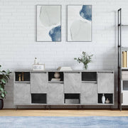 Sideboards 3 pc carved wood concrete gray