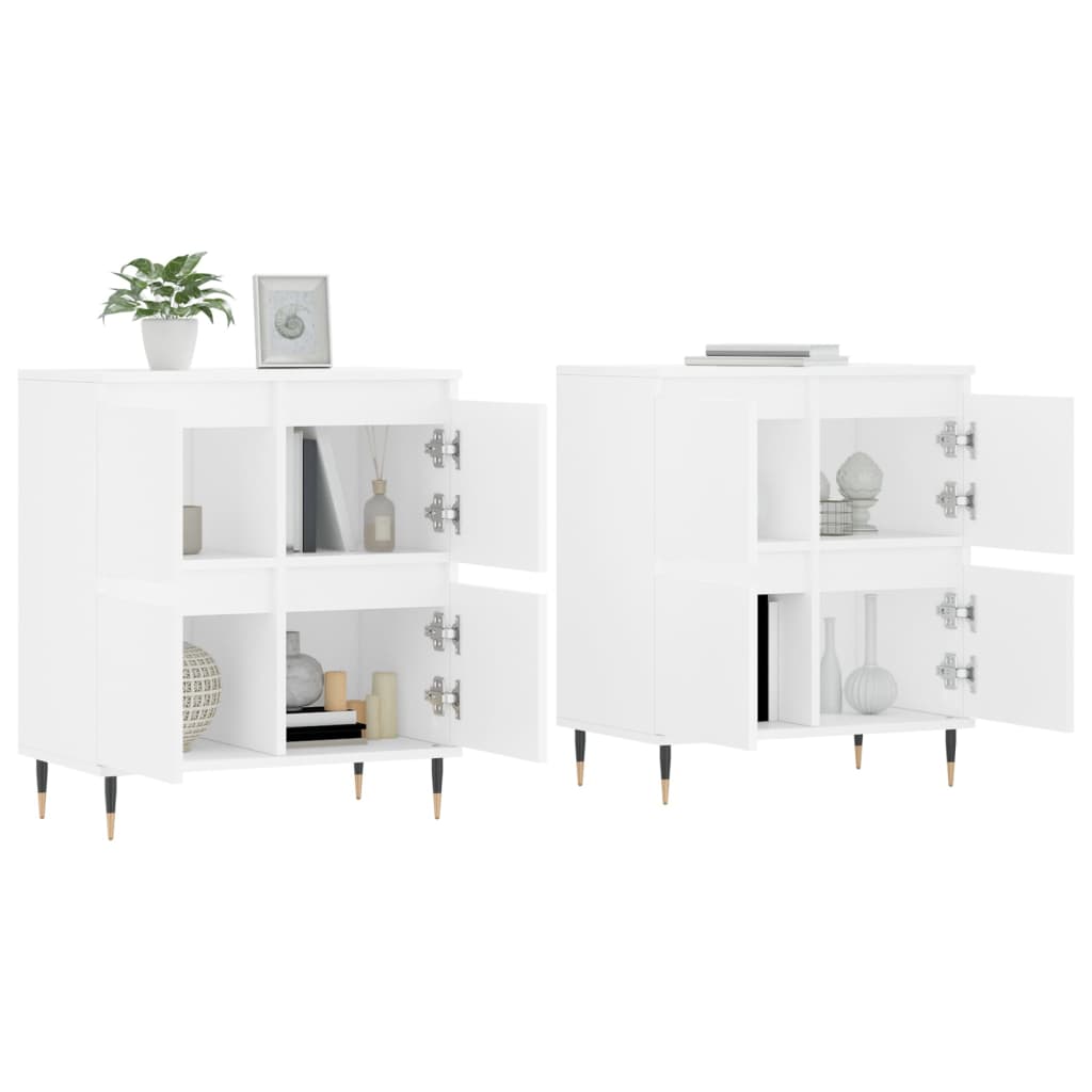 Dressoirs 2 St Bewerkt Hout Wit