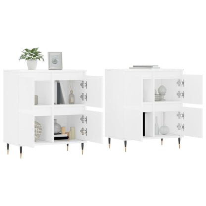 Dressoirs 2 St Bewerkt Hout Wit