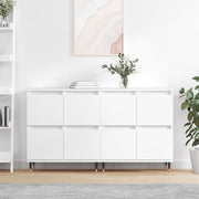 Dressoir bewerkt hout wit 120x35x70 cm