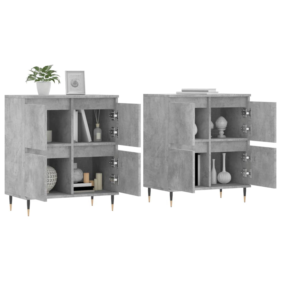 Dressoirs 2 St Bewerkt Hout Betongrijs