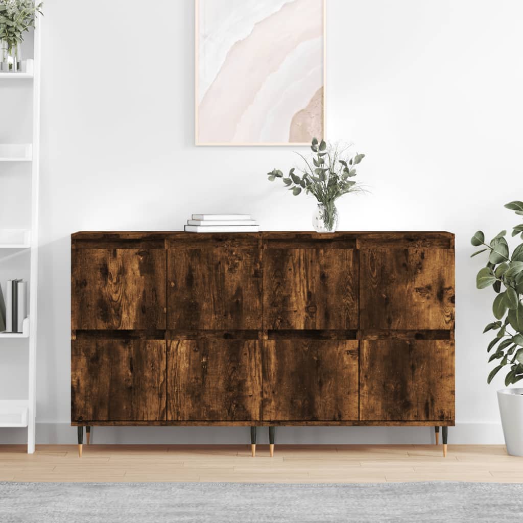 Dressoirs 2 St Bewerkt Hout Gerookt Eikenkleurig