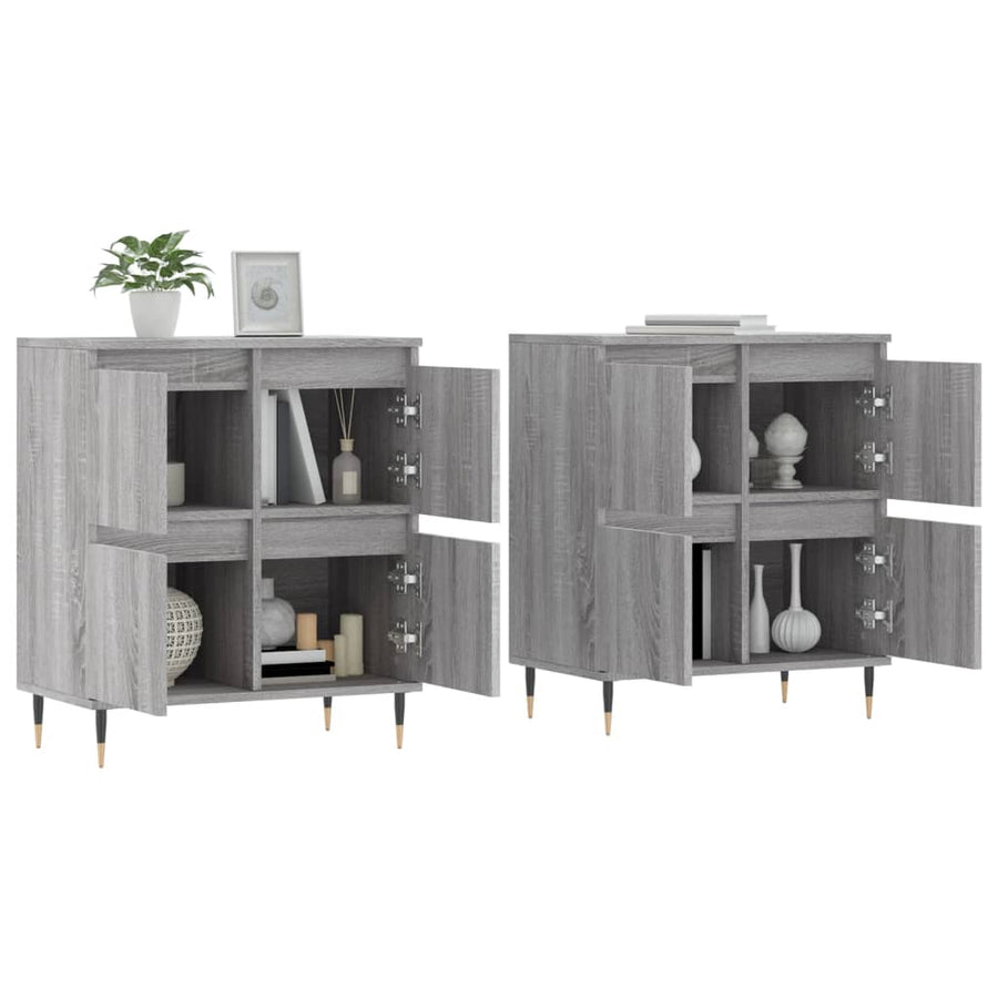 Dressoirs 2 St Bewerkt Hout Grijs Sonoma Eikenkleurig