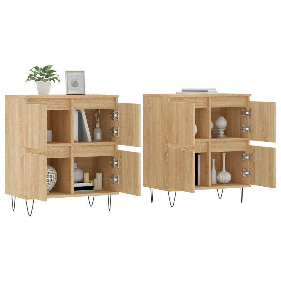 Dressoirs 2 St Bewerkt Hout Sonoma Eikenkleurig