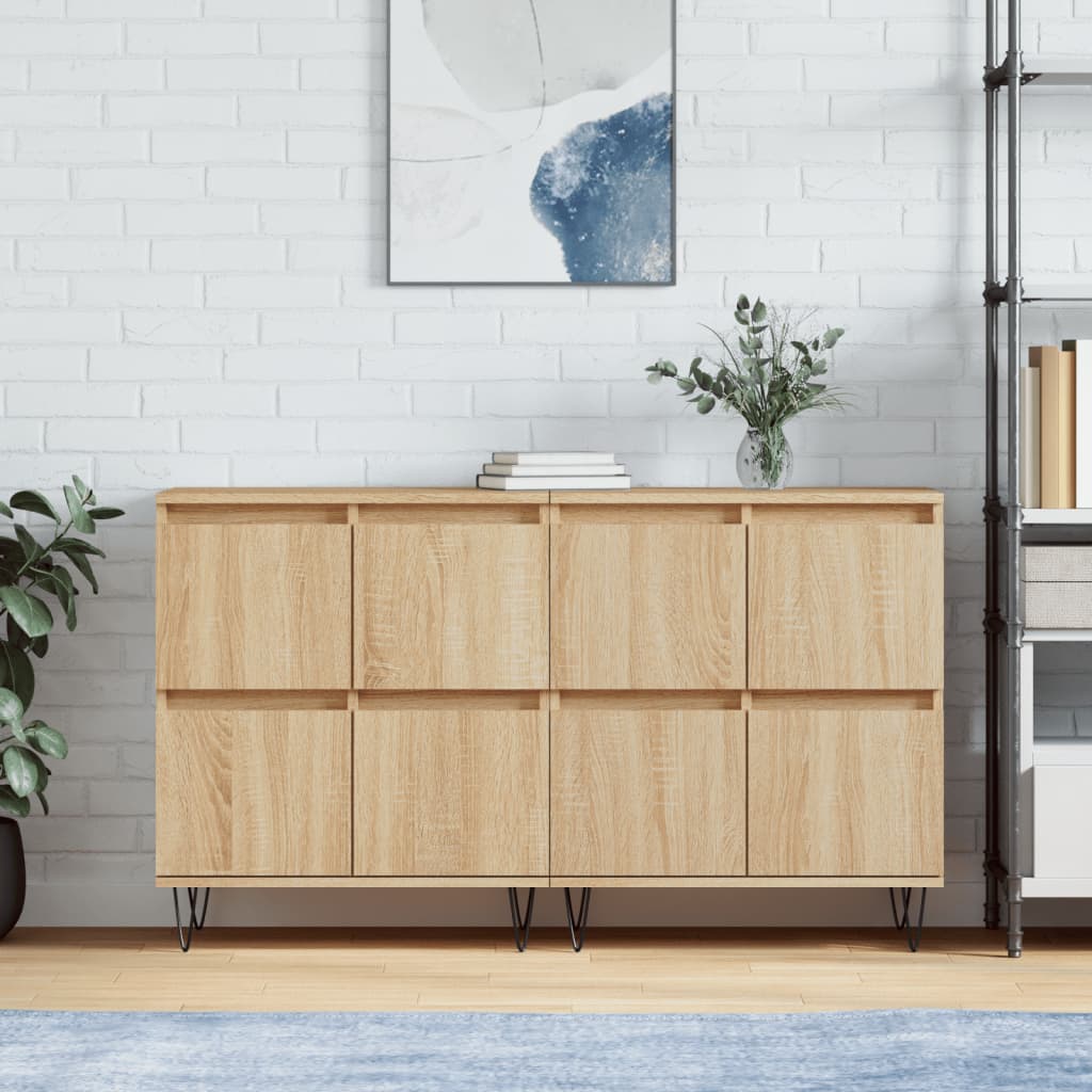 Dressoirs 2 St Bewerkt Hout Sonoma Eikenkleurig