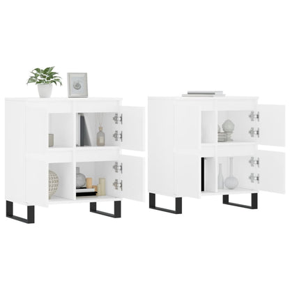 Dressoirs 2 St Bewerkt Hout Wit
