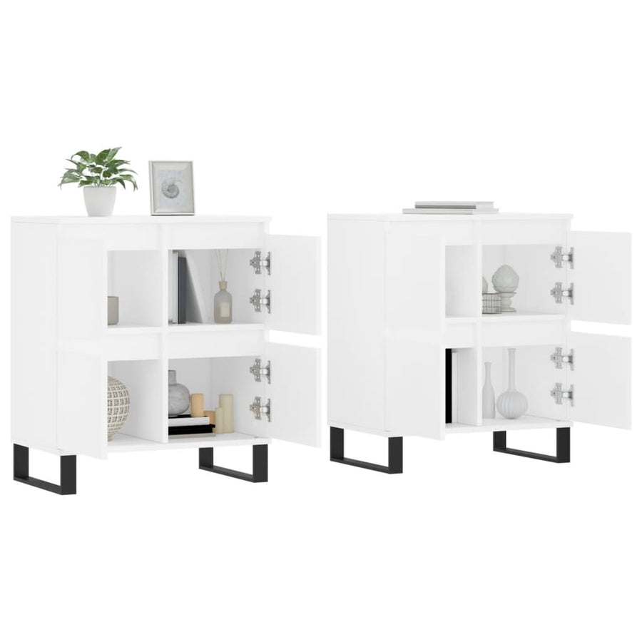 Dressoirs 2 St Bewerkt Hout Wit