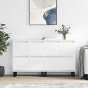 2 Sideboards in carved high-gloss white wood