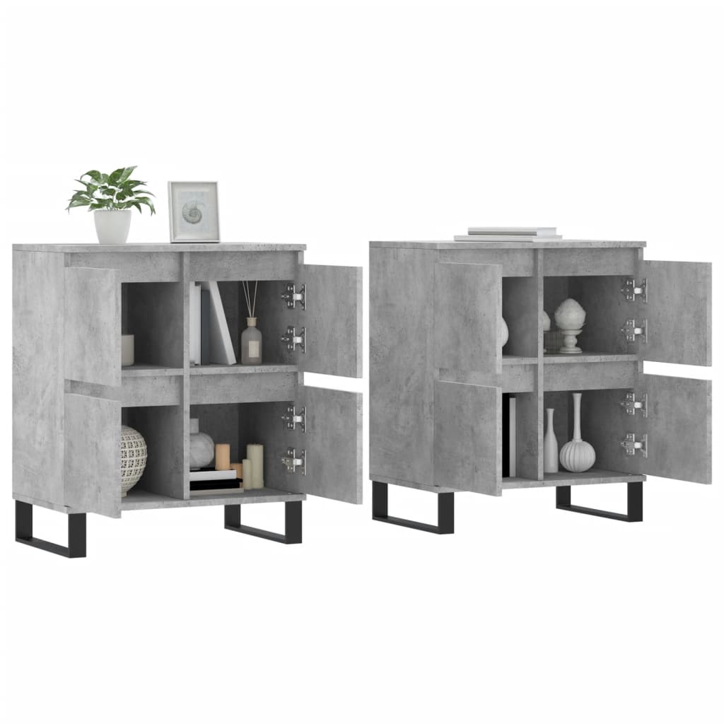 Dressoirs 2 St Bewerkt Hout Betongrijs