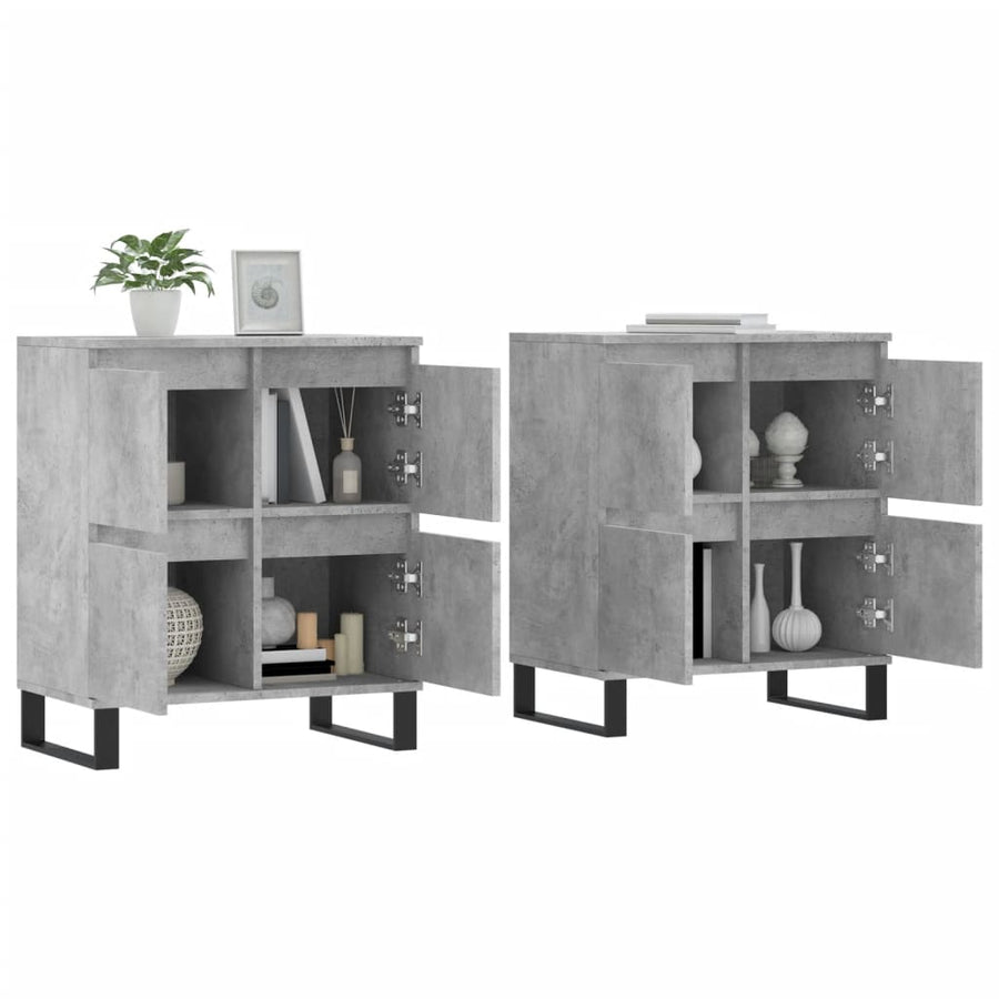Dressoirs 2 St Bewerkt Hout Betongrijs