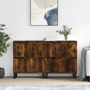 Sideboards 2 pcs ornate smoked oak-colored wood