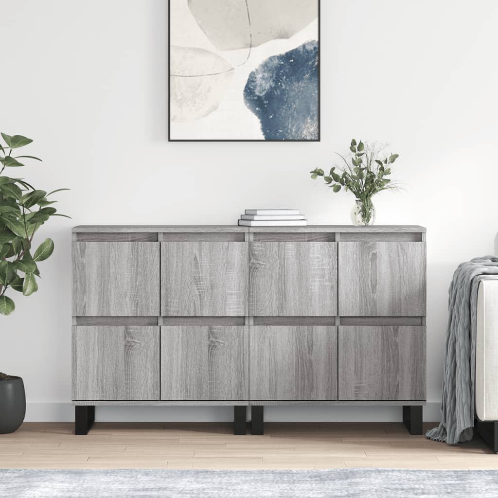 Dressoirs 2 St Bewerkt Hout Grijs Sonoma Eikenkleurig