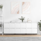 Dressoir bewerkt hout 180x35x70 cm wit