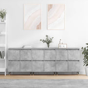 Sideboards 3 pc carved wood concrete gray