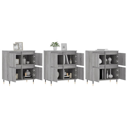 Dressoirs 3 St Bewerkt Hout Grijs Sonoma Eikenkleurig