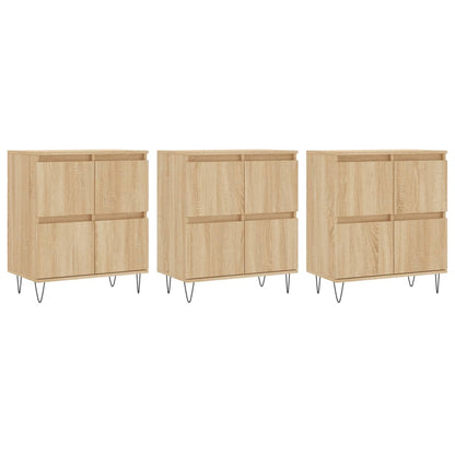 Dressoirs 3 St Bewerkt Hout Sonoma Eiken
