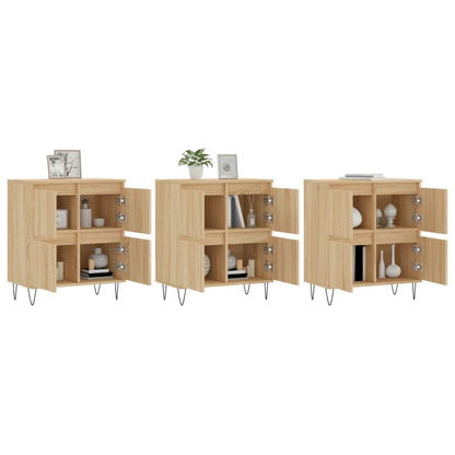Dressoirs 3 St Bewerkt Hout Sonoma Eiken