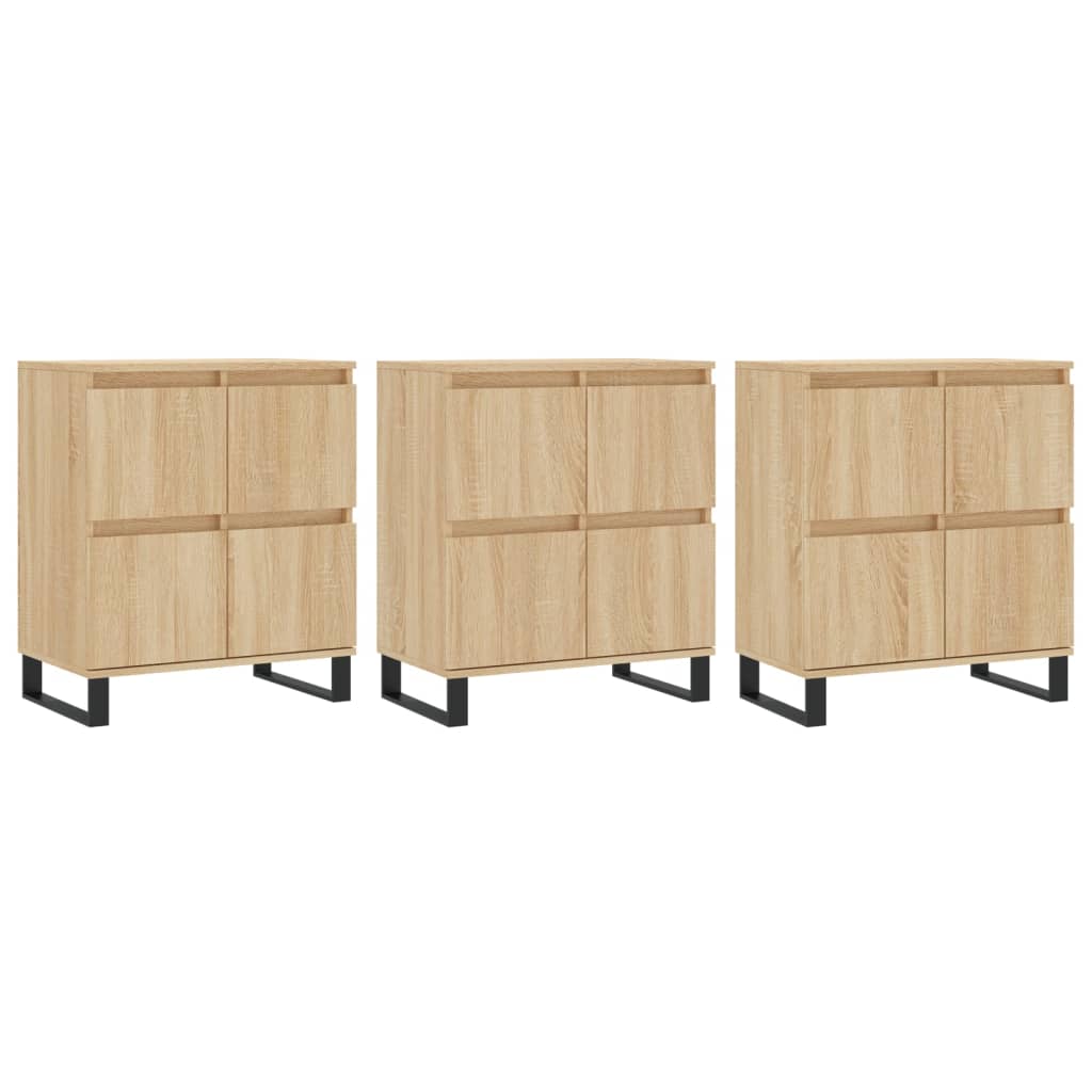Dressoirs 3 St Bewerkt Hout Sonoma Eiken