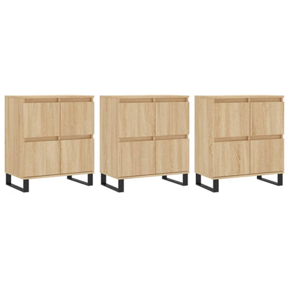 Dressoirs 3 St Bewerkt Hout Sonoma Eiken