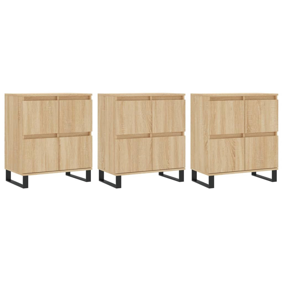 Dressoirs 3 St Bewerkt Hout Sonoma Eiken