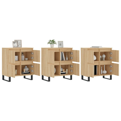 Dressoirs 3 St Bewerkt Hout Sonoma Eiken