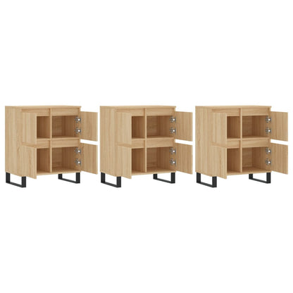Dressoirs 3 St Bewerkt Hout Sonoma Eiken