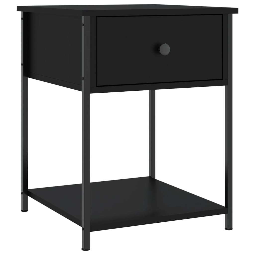 Nachtkastjes 2 St 44X45X58 Cm Bewerkt Hout Zwart