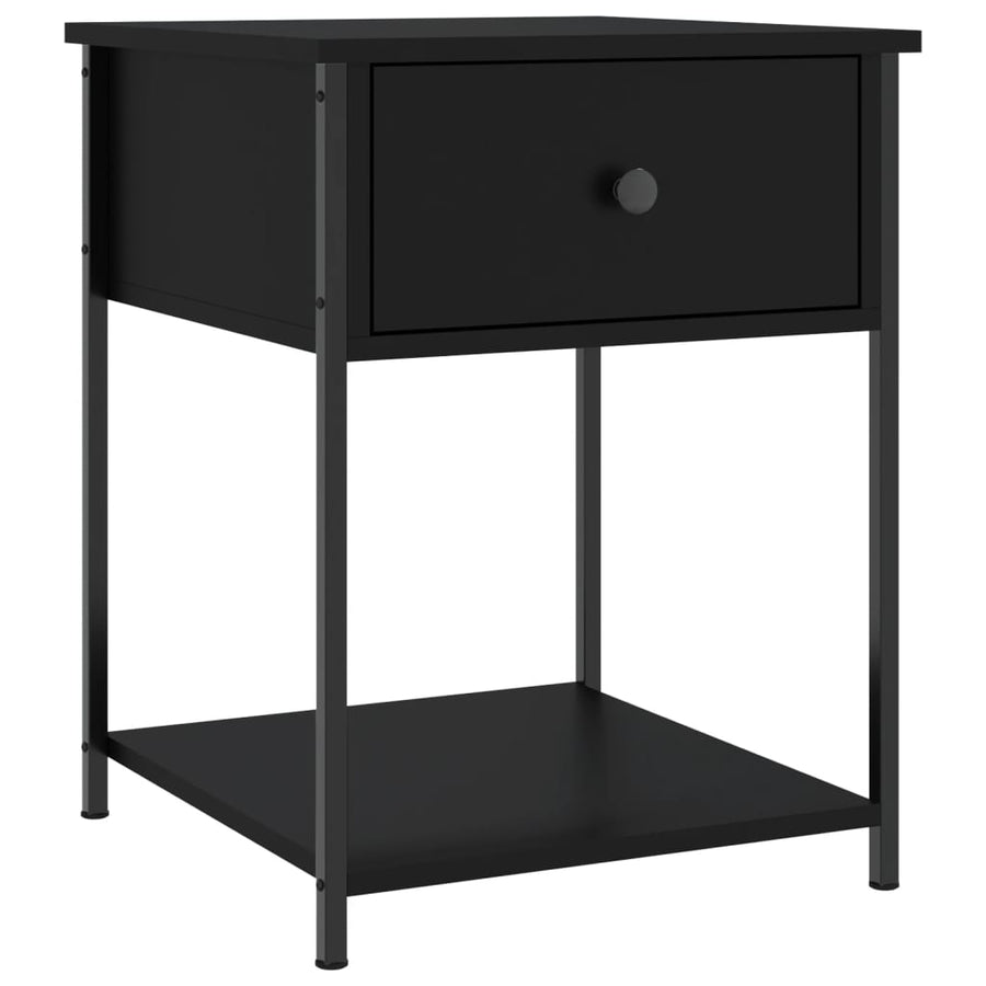 Nachtkastjes 2 St 44X45X58 Cm Bewerkt Hout Zwart