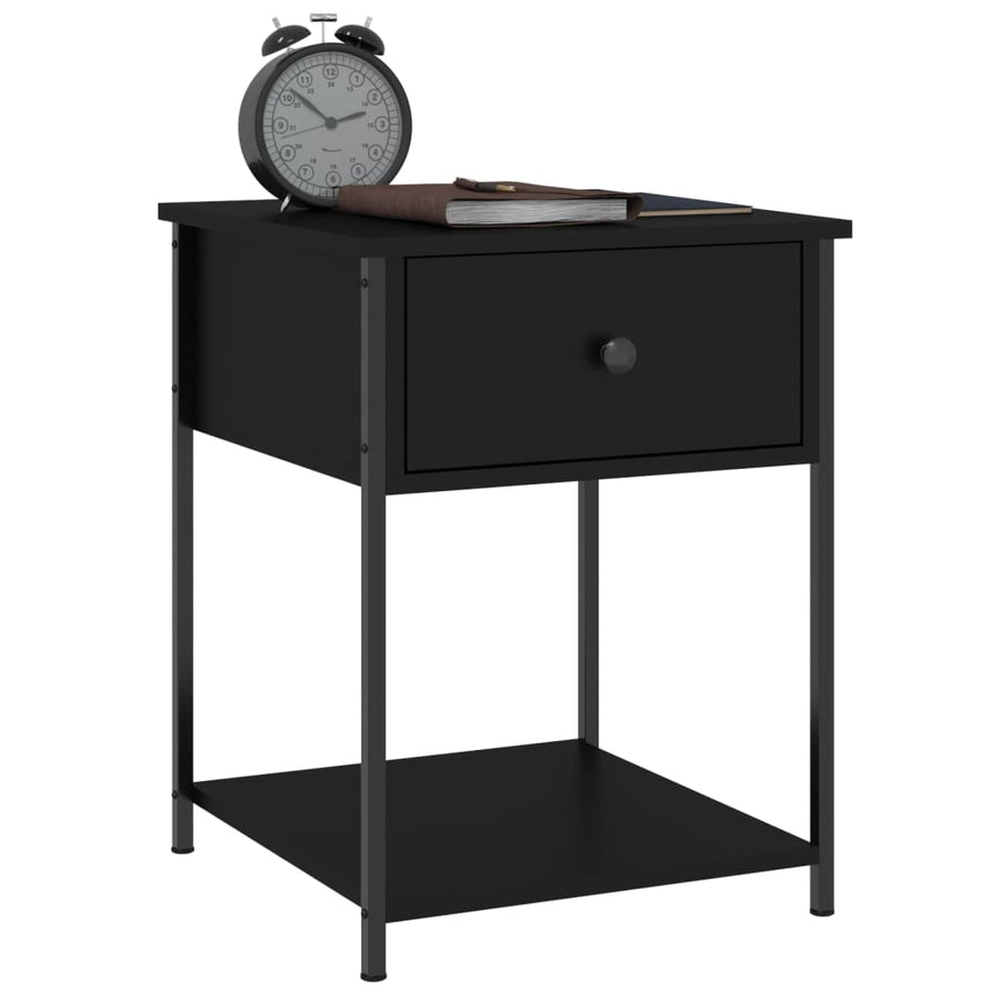 Nachtkastjes 2 St 44X45X58 Cm Bewerkt Hout Zwart