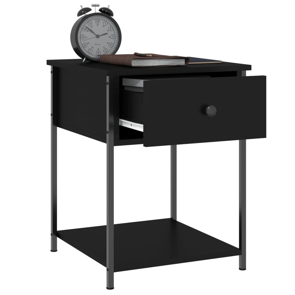 Nachtkastjes 2 St 44X45X58 Cm Bewerkt Hout Zwart