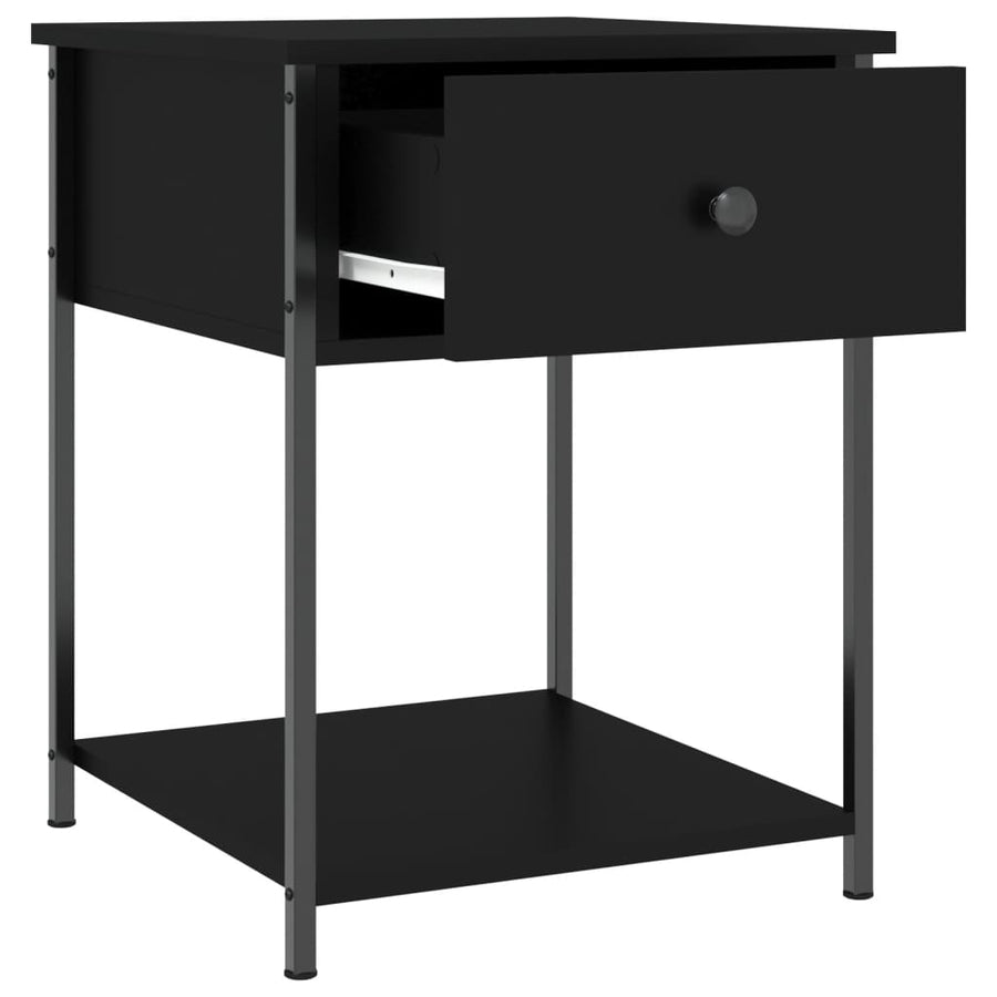 Nachtkastjes 2 St 44X45X58 Cm Bewerkt Hout Zwart