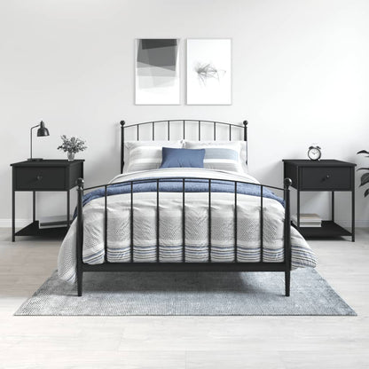 Nachtkastjes 2 St 44X45X58 Cm Bewerkt Hout Zwart