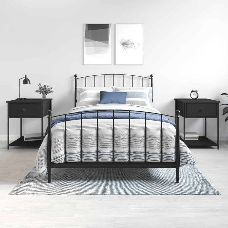 Nachtkastjes 2 St 44X45X58 Cm Bewerkt Hout Zwart