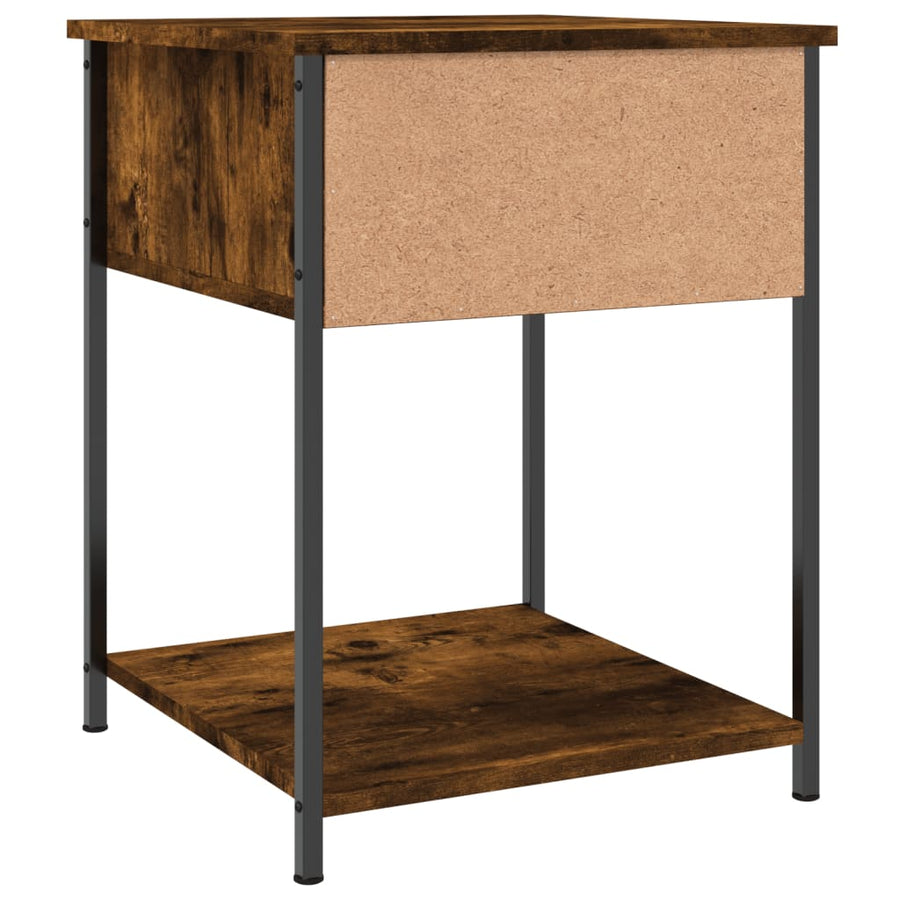 Nachtkastje 44X45X58 Cm Bewerkt Hout Gerookt Eikenkleurig
