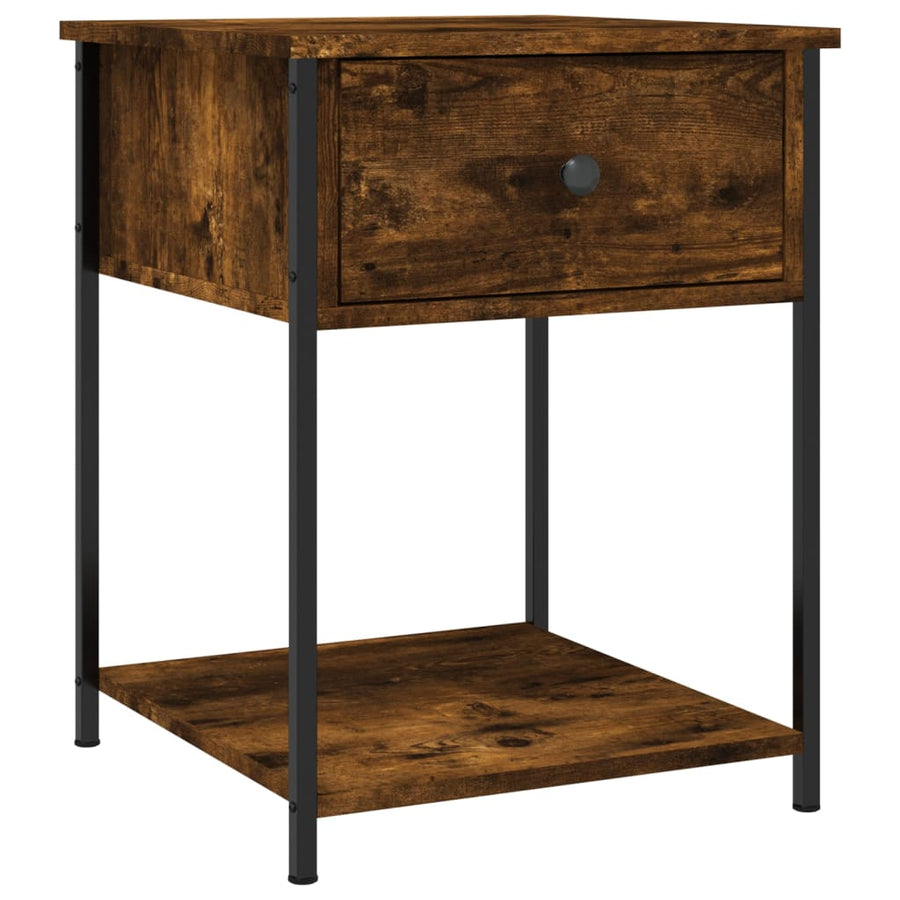 Nachtkastjes 2 St 44X45X58 Cm Bewerkt Hout Gerookt Eikenkleurig