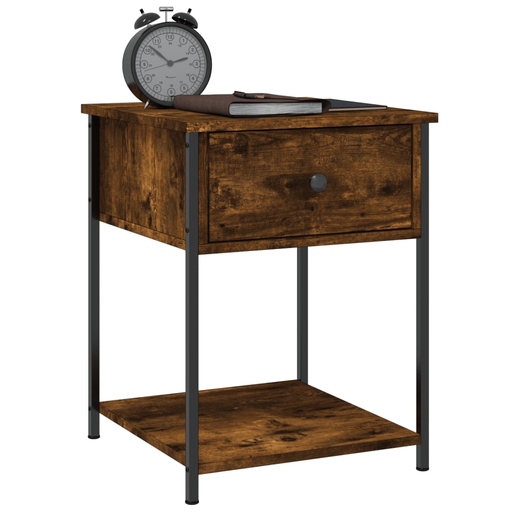 Nachtkastjes 2 St 44X45X58 Cm Bewerkt Hout Gerookt Eikenkleurig